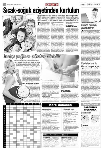 Dentram Dokuz Sütun Gazetesi Haberi Diş Hassasiyeti