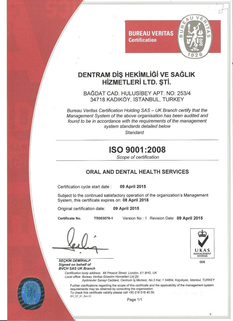 Dentram ISO 9001 Belgesi